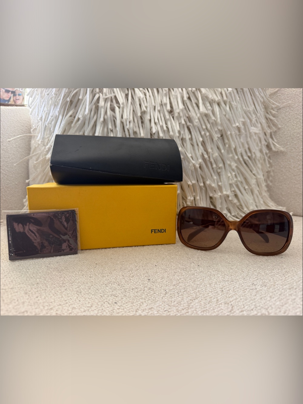 Vintage Women’s Fendi Amber Brown Oversized Sunglasses